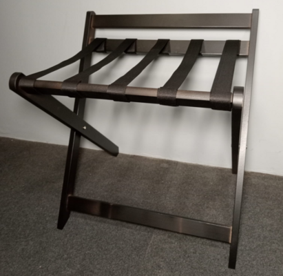  Dark Wood Luggage Rack with Back